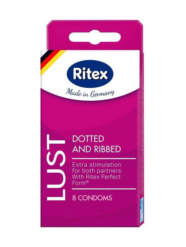 Рифленые презервативы RITEX LUST с пупырышками (8 шт)