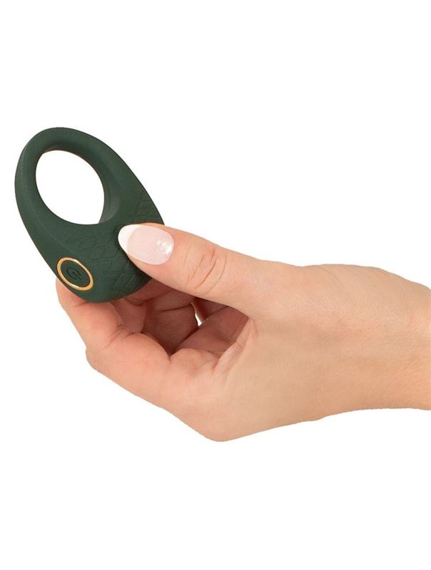 Зеленое эрекционное кольцо с вибрацией Luxurious Vibro Cock Ring