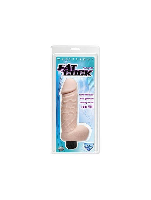 Большой вибромассажер-реалистик XXLarge Fat Cock со встроенным пультом (24 см