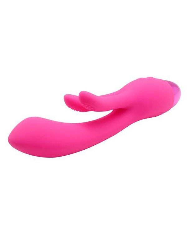 Розовый вибратор INDULGENCE Rechargeable Frolic Bunny (18,7 см)