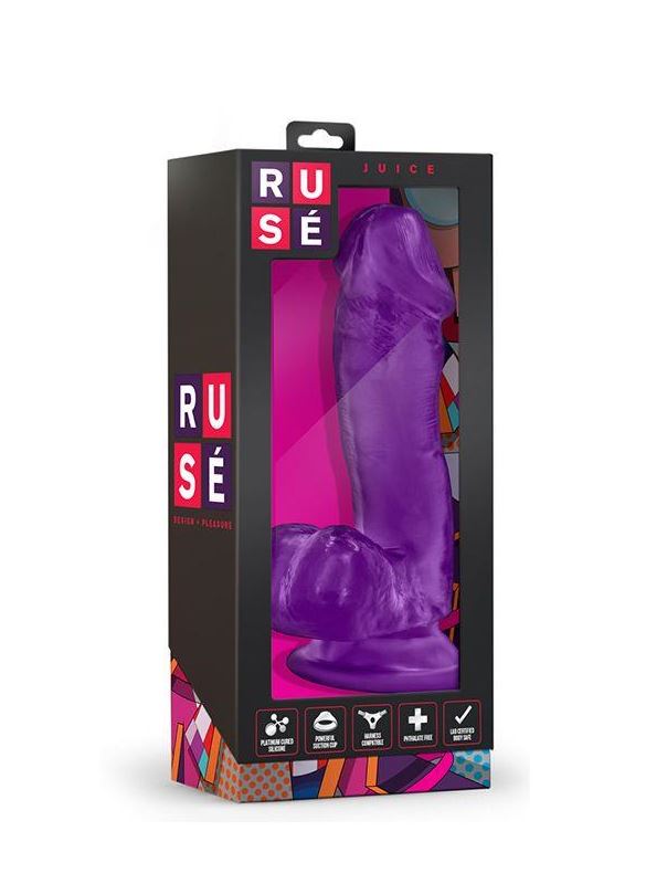 Фиолетовый фаллоимитатор Juicy - 17,8 см.