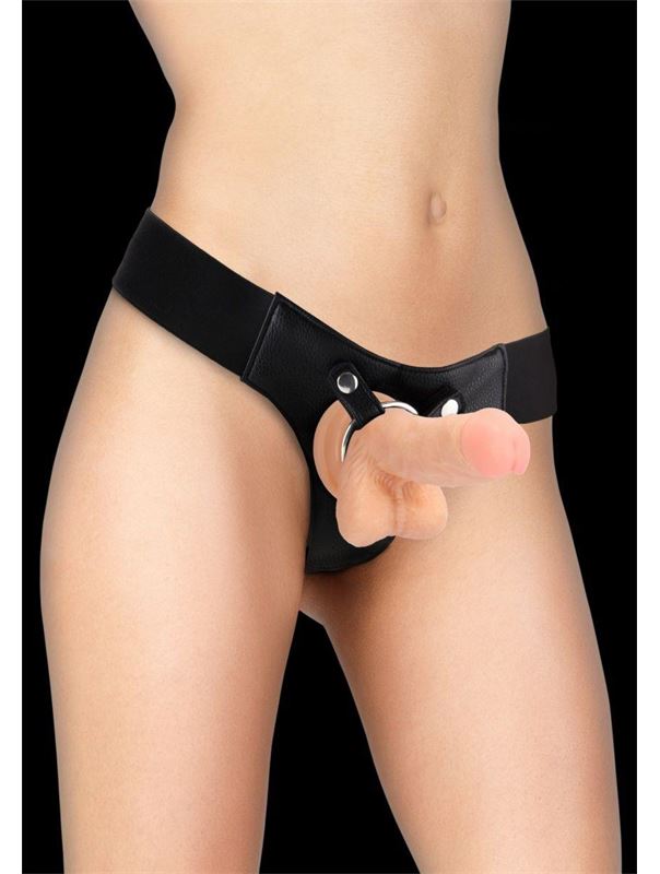 Телесный страпон Realistic 7 Strap-On - 18 см.