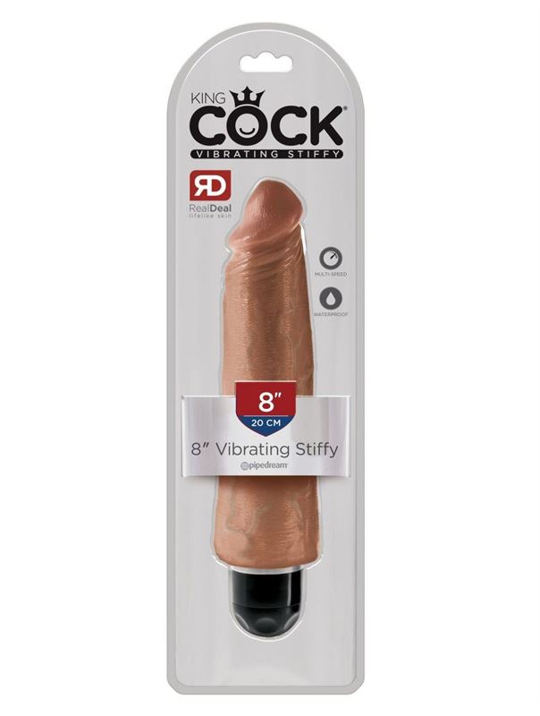 Кофейный вибратор реалистик 8" Vibrating Stiffy (24,8 см)