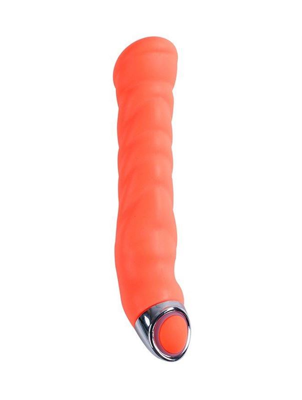 Оранжевый вибратор PURRFECT SILICONE - G-SPOT VIBRATOR для точки G (17,7 см)
