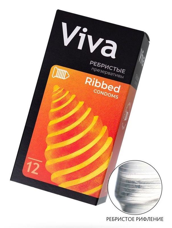 Ребристые презервативы VIVA Ribbed (12 шт)