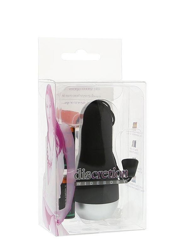 Черный водонепроницаемый мини-вибратор DISCRETION WIDE BODY BLACK - 6,5 см.