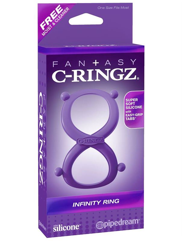 Фиолетовое эрекционное кольцо на пенис и мошонку Infinity Ring