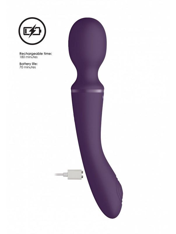 Фиолетовый вибромассажер Enora - 22 см.