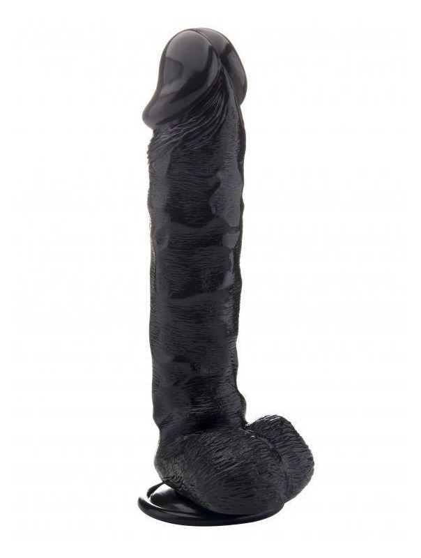 Чёрный фаллоимитатор Realistic Cock 13,4 With Scrotum - 34 см.