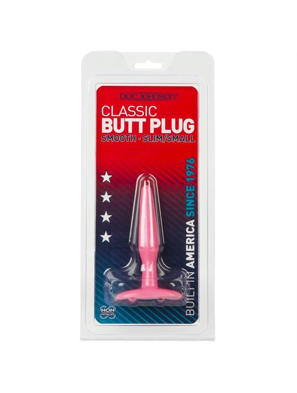 Розовая тонкая анальная пробка Butt Plug Pink Slim Small (10,5 см)