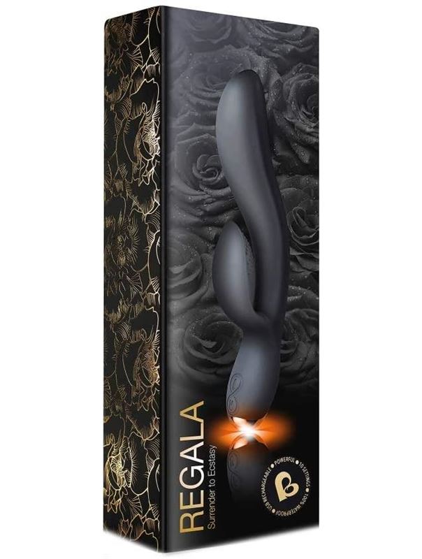 Черный вибратор кролик Regala Rabbit (22,5 см)
