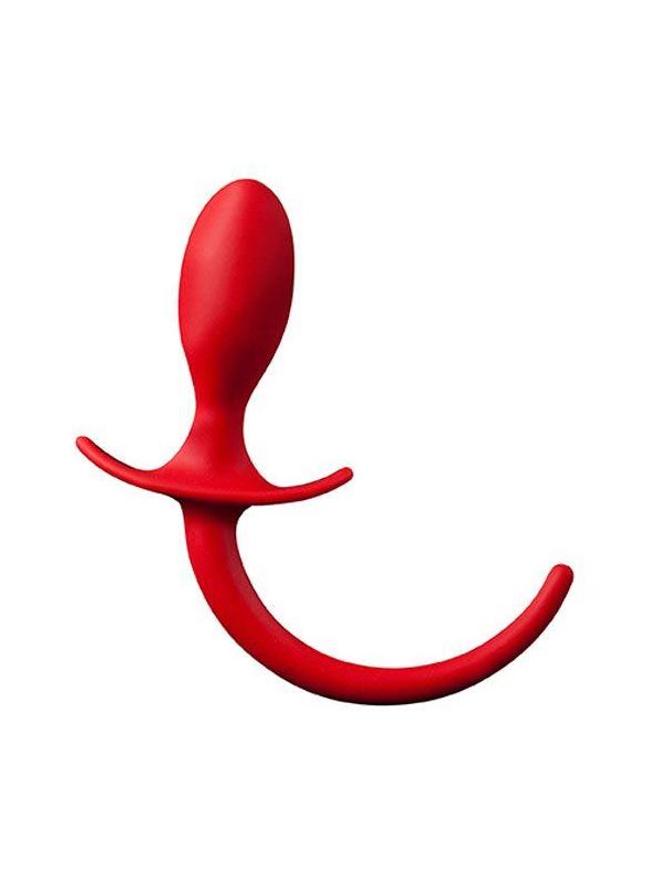 Красная анальная пробка с хвостом SHOVE UP 3.5INCH BUTTPLUG WITH TAIL