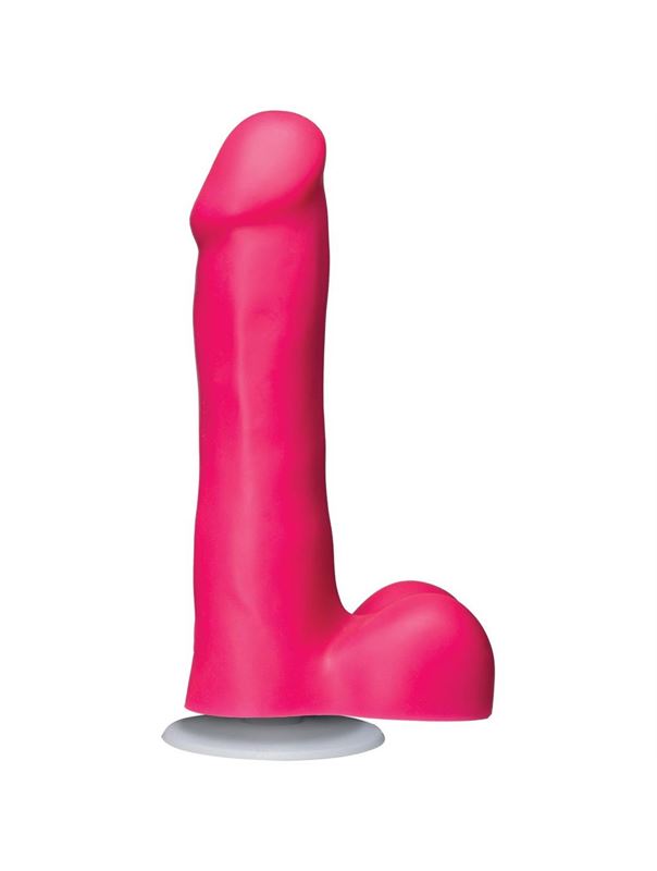 Розовый фаллоимитатор Icon 6 Slim Dong with Balls - 16,5 см.