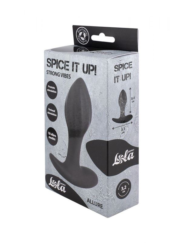 Черная перезаряжаемая анальная вибропробка Spice it Up Allure (10,3 см)