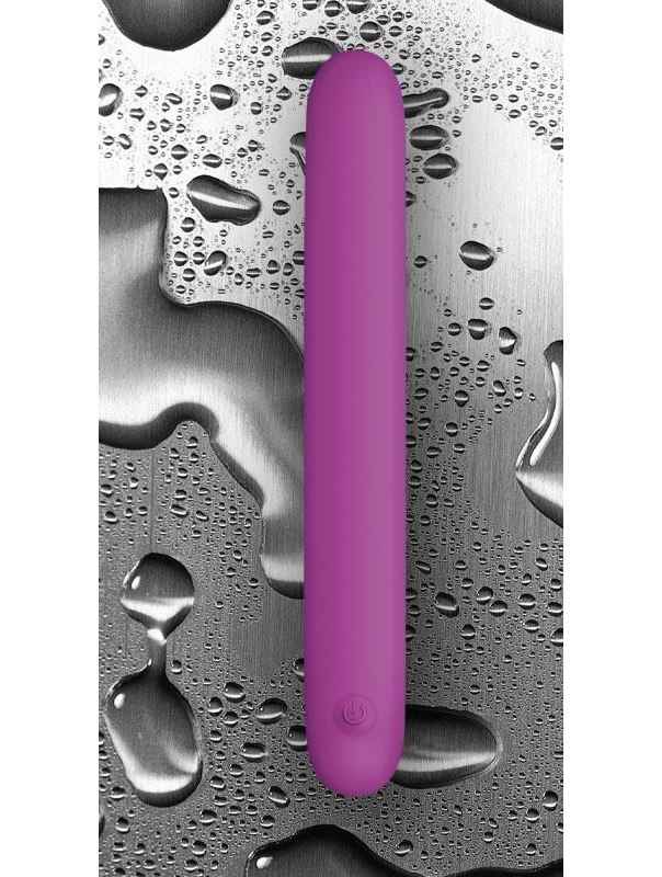 Плоский фиолетовый вибромассажер Serenity Purple USB из силикона - 20,3 см.