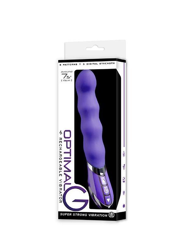 Фиолетовый стимулятор G-точки OPTIMAL G 7.5INCH RECHARGEABLE VIBRATOR - 20,3 см.