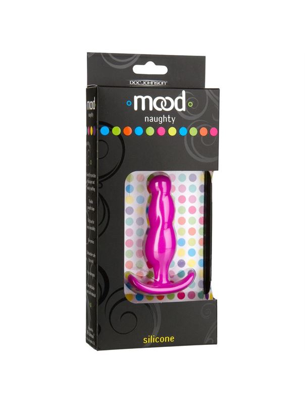 Розовая анальная пробка MOOD NAUGHTY-2 для ношения - 7,6 см.