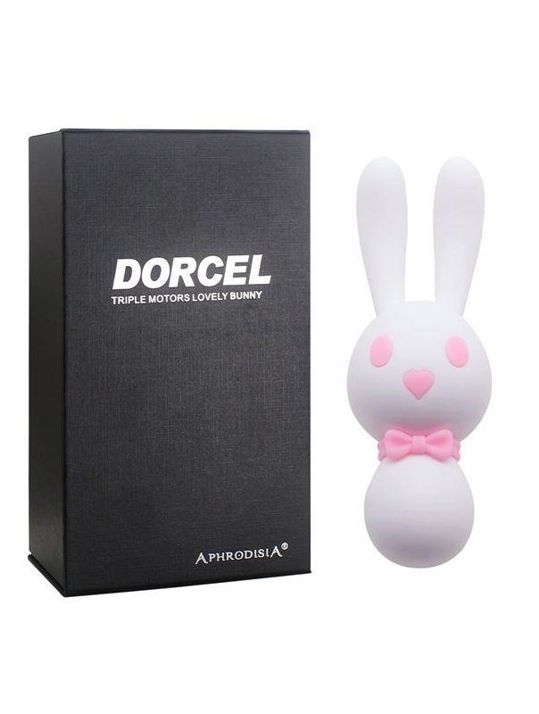 Белый вибростимулятор-зайчик Dorcel - 16 см.