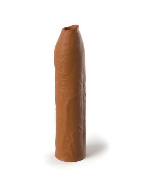 Кофейная насадка-удлинитель Uncut Silicone Penis Enhancer (17,8 см)