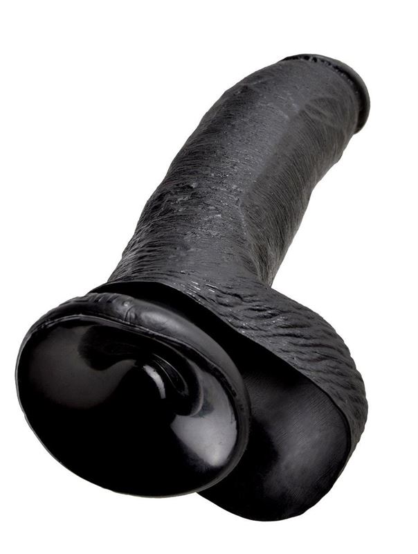 Чёрный фаллоимитатор 9 Cock with Balls - 22,9 см.