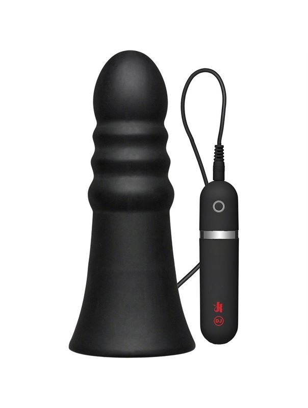 Анальная вибропробка Kink Vibrating Silicone Butt Plug Ridged 8 - 20,32 см.