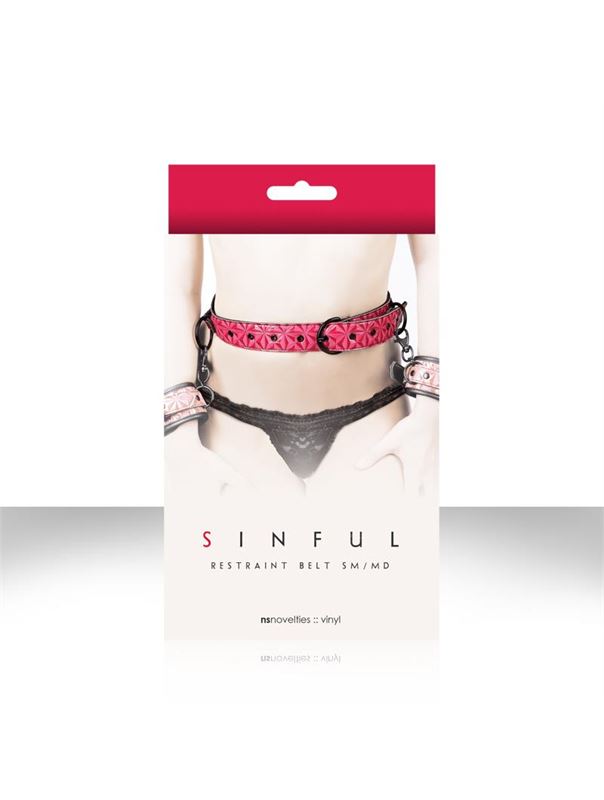 Розовый ремень на пояс Sinful Restraint Belt Small