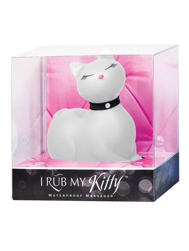 Белый массажёр-кошка I Rub My Kitty с вибрацией