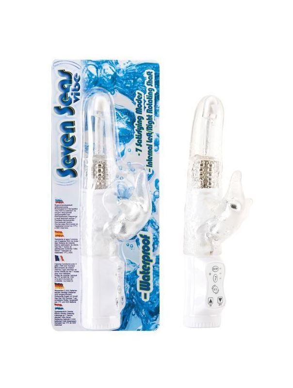 Вибромассажер с клиторальным стимулятором SEVEN SEAS VIBE CLEAR (21,5 см)