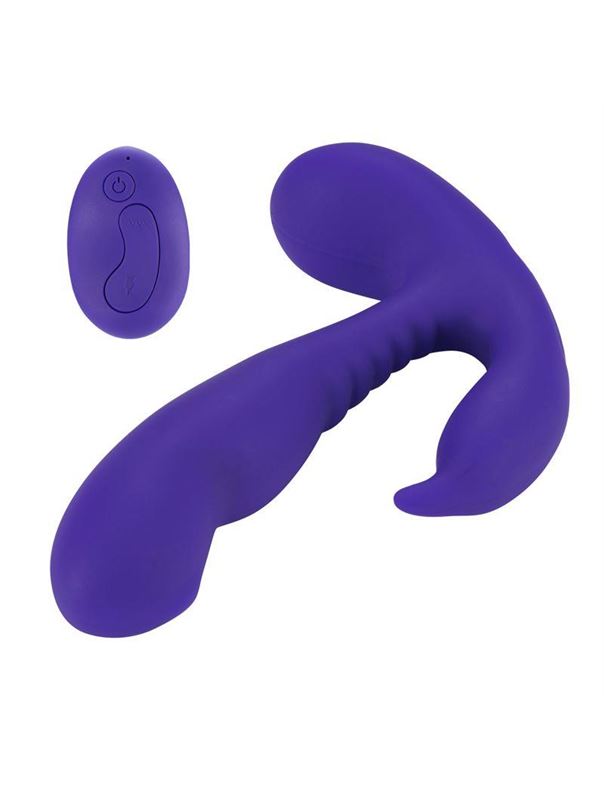 Фиолетовый стимулятор простаты Remote Control Prostate Stimulator with Rolling Ball - 13,3 см.