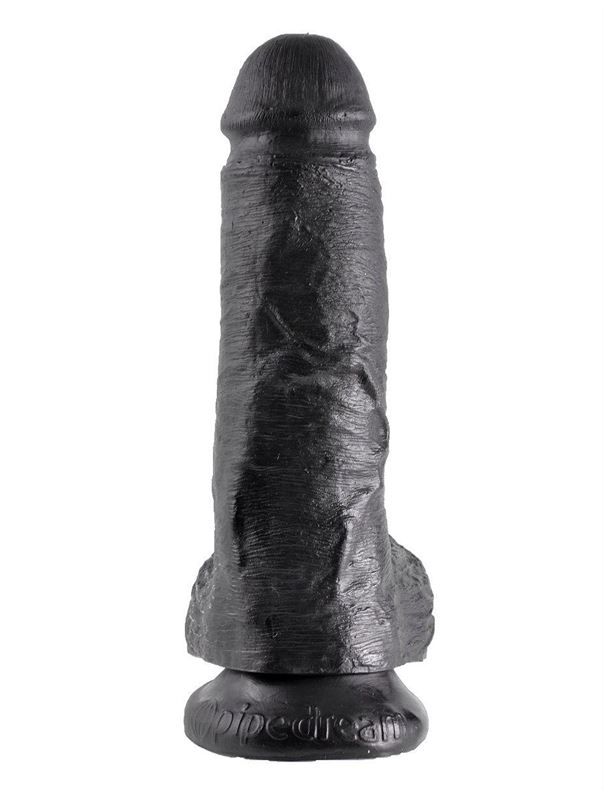 Чёрный фаллоимитатор 8" Cock with Balls (21,3 см)