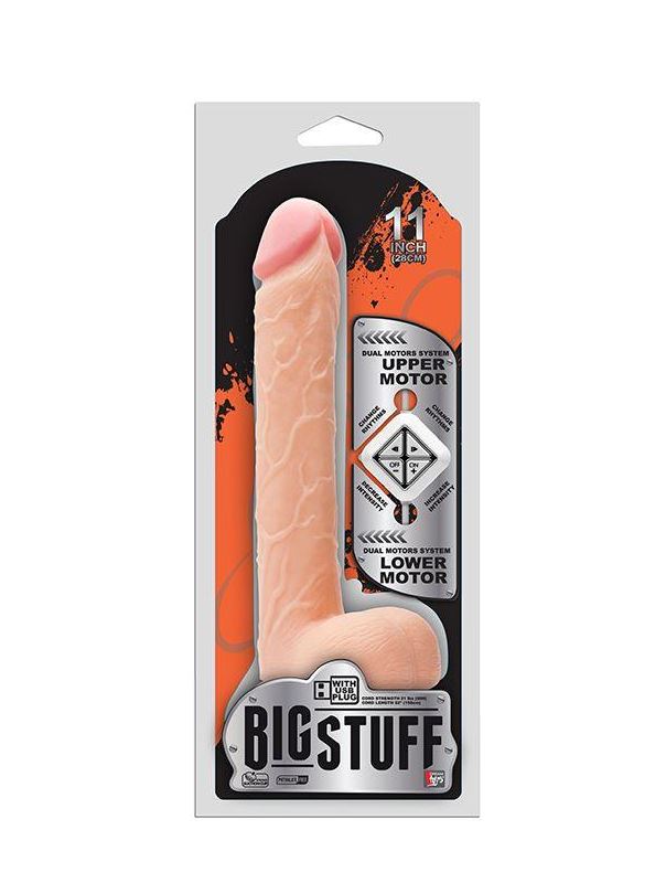 Телесный USB-вибратор BIGSTUFF DUAL MOTOR 11INCH (28 см)
