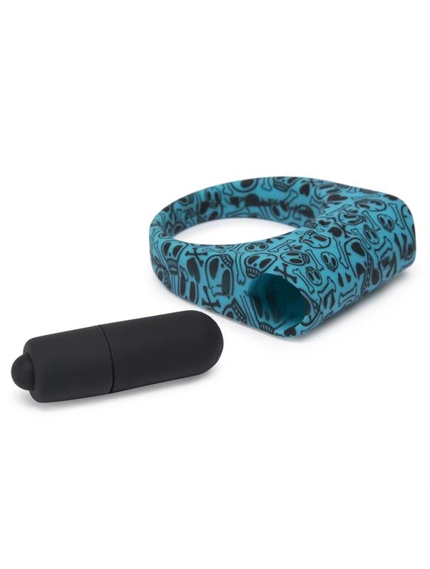 Бирюзовое эрекционное виброкольцо на пенис SILICONE LOVE RING