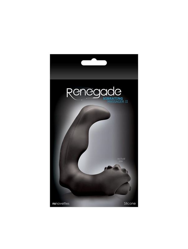 Большой черный анатомический массажер простаты RENEGADE VIBRATING MASSAGER