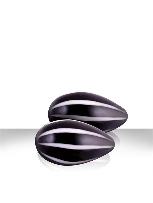 Черные стеклянные вагинальные шарики CRYSTAL KEGEL EGGS