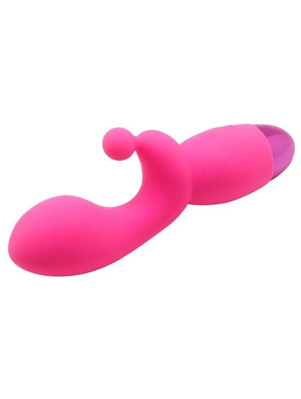 Розовый вибратор INDULGENCE Rechargeable G Kiss (16,5 см)