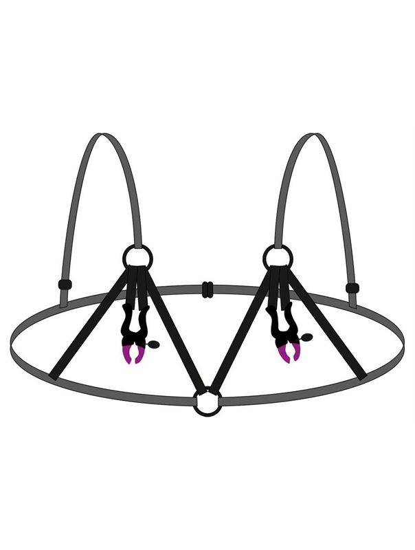 Декоративный бюстгальтер с зажимами на соски Bra with silicone nipple clamps