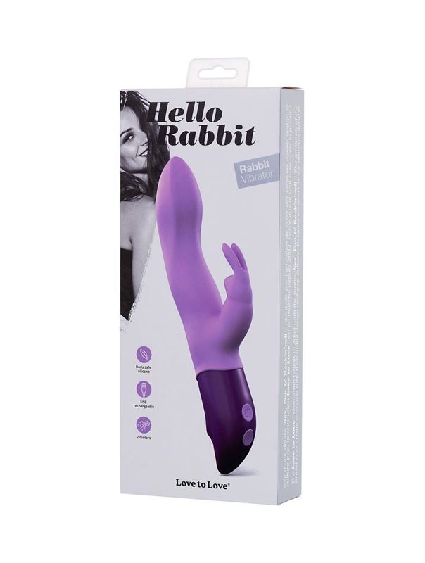 Сиреневый вибратор кролик Hello Rabbit (24,5 см)