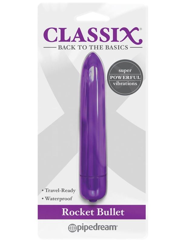 Фиолетовая гладкая вибропуля Rocket Bullet (8,9 см)