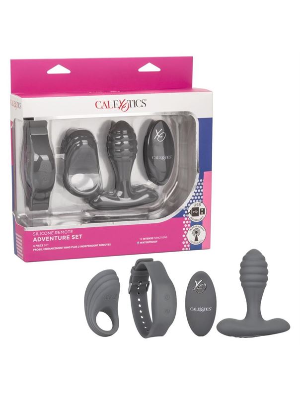 Серый вибронабор Silicone Remote Adventure Set