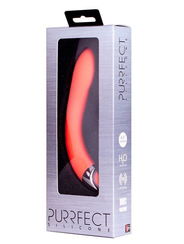 Оранжевый гладкий G-вибратор PURRFECT SILICONE - G-SPOT VIBRATOR из силикона (17,7 см)