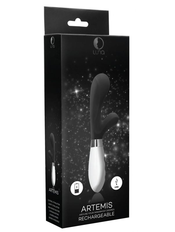 Черный вибратор кролик Artemis (21 см)