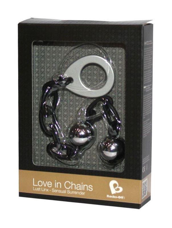 Серебристые вагинальные шарики Love in Chains на силиконовой цепочке