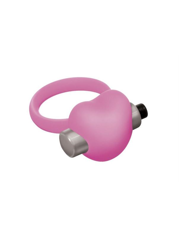 Розовое эрекционное виброкольцо Emotions Heartbeat Light pink