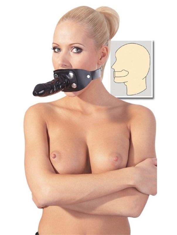 Кожаный кляп с фаллосом ZADO Leather Gag