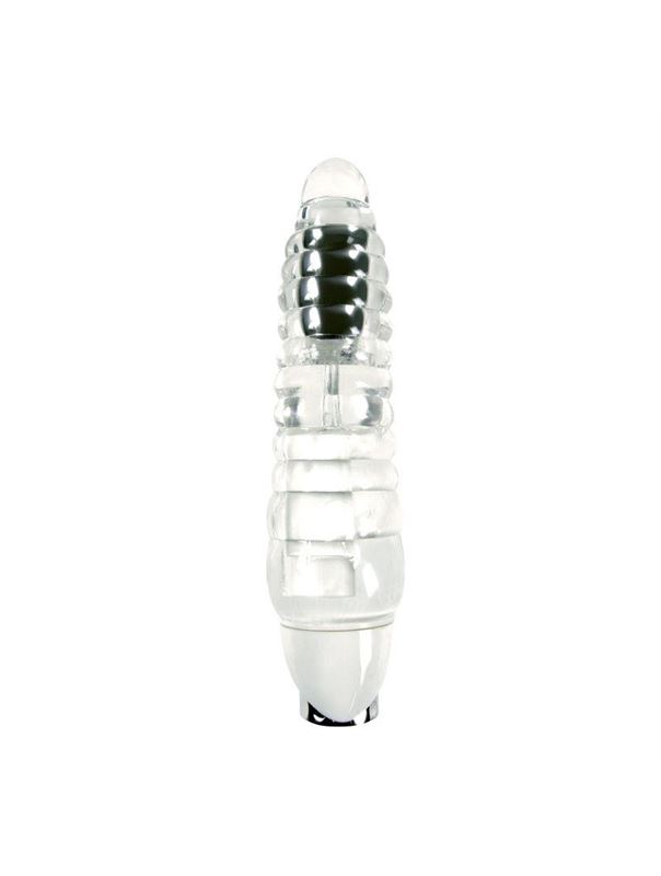 Прозрачный вибромассажёр Aurora Light Up - 18,4 см.