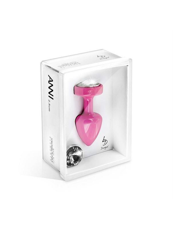 Розовый анальный плаг Anni Magnet T1 pink Cristal/black с 2 заменяемыми кристаллами