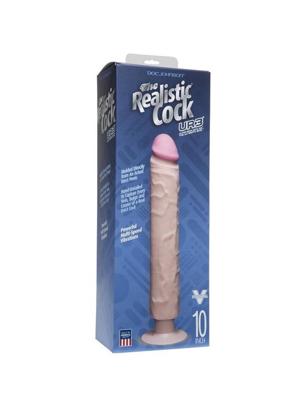 Телесный вибратор-реалистик The Realistic Cock Without Balls Vibrating 10” (29,2 см)