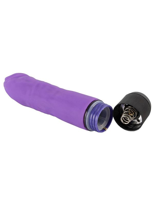 Фиолетовый вибратор реалистик без мошонки (14,5 см)