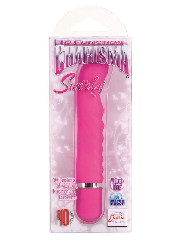 Многофункциональный розовый вибратор 10-Function Charisma Swirly - 12 см.