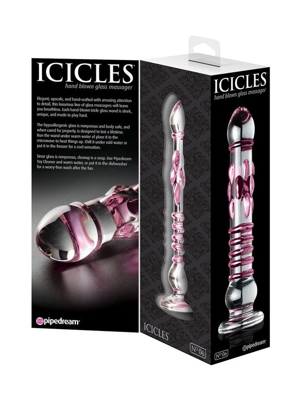 Стеклянный фаллоимитатор ICICLES №6 (21,6 см)